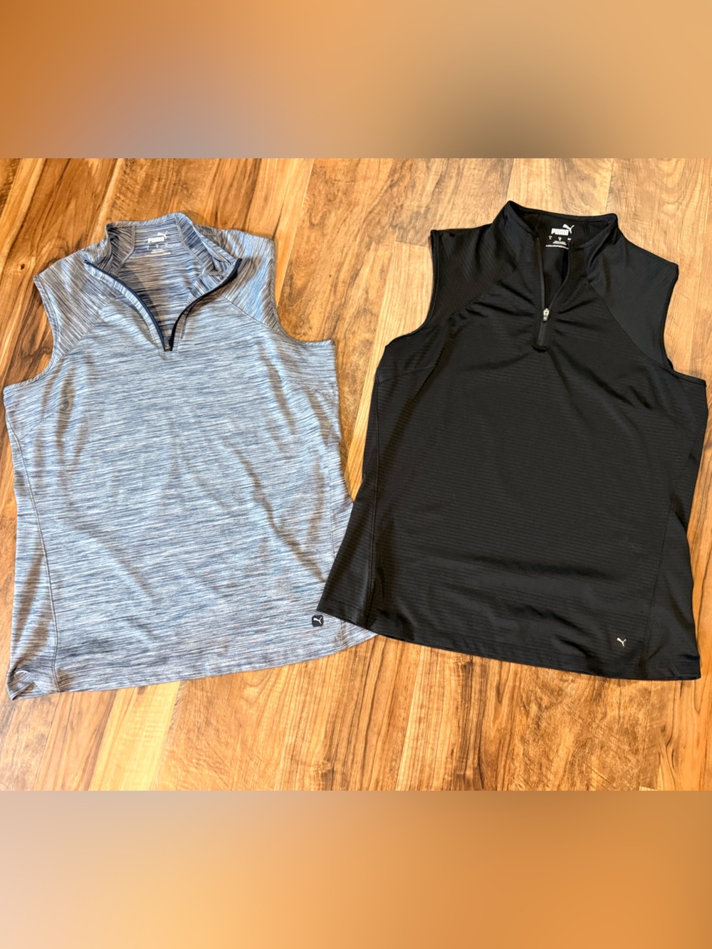 Athletic Tank Top - Black and Heather Blue